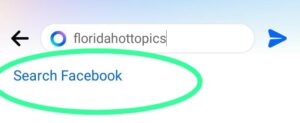 Search on Facebook option