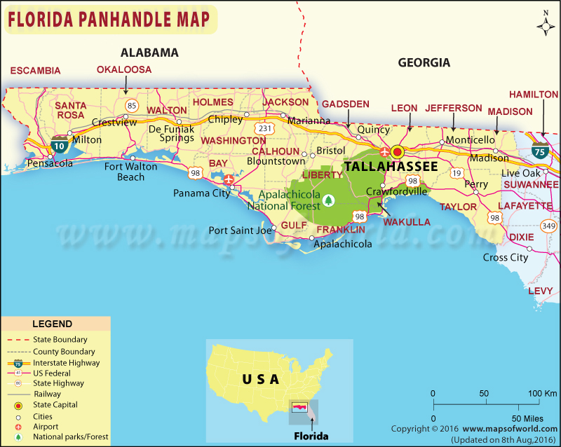 Map of Florida Panhandle