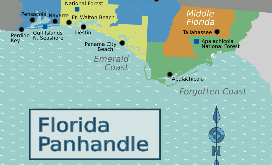 City Map of Florida Panhandle